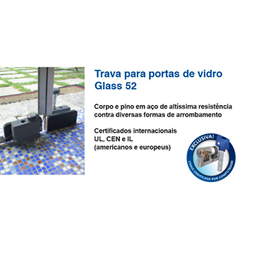 Trava para porta de vidro Glass 52